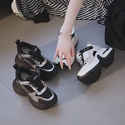 Women's Height Increasing Insole Dad Autumn Sequin Women's Sports Shoes