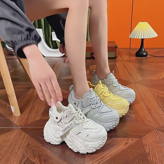 Women's Increasing Insole Dad Spring Breathable Fashion Muffin Women's Sports Shoes